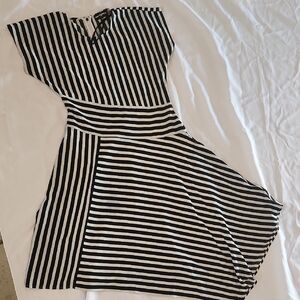 Karl Lagerfeld Asymmetrical Black and White Dress